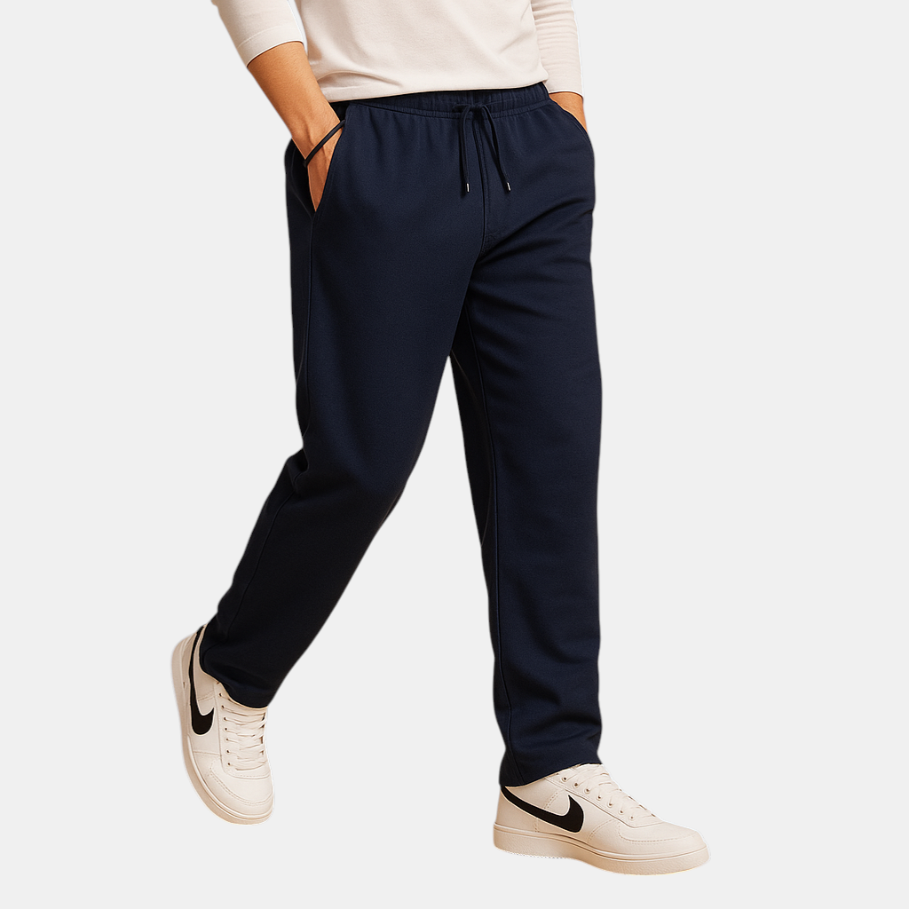 Oversized joggingsbroek voor heren met wijde pijpen in katoen, ideaal voor casual dagen en comfortabel loungen