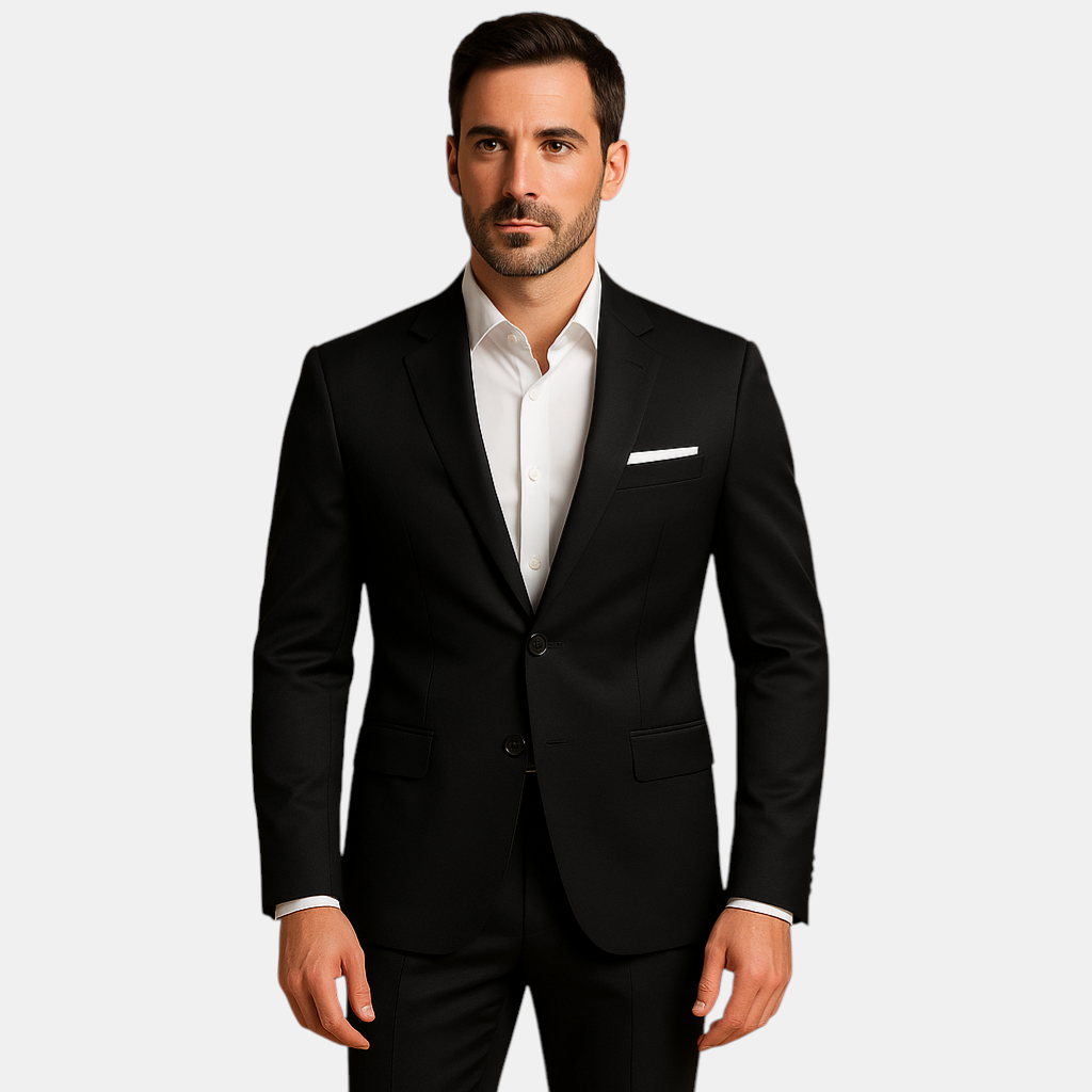 Stijlvol slim fit herenpak met blazer en pantalon in diverse kleuren, perfect voor bruiloften, zakelijke bijeenkomsten en formele evenementen.