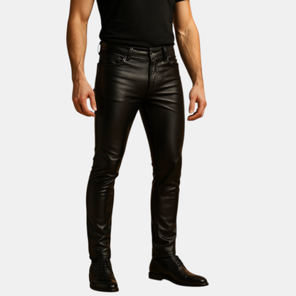 Slim fit high-waist damesbroek met moderne strakke look en comfortabele stretch, perfect voor casual en semi-formele outfits.