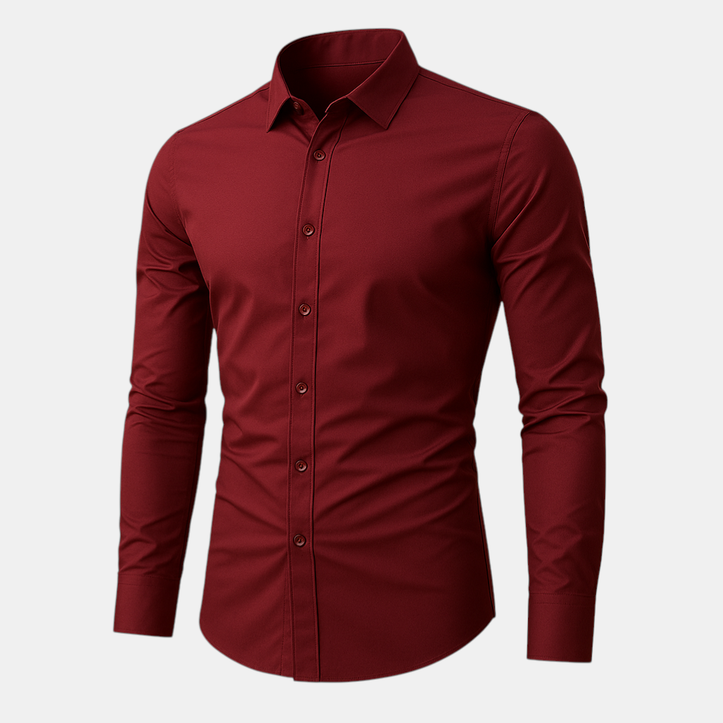 Heren slim fit overhemd van katoen met turndown-kraag, geschikt voor zakelijke en casual outfits met een moderne uitstraling.