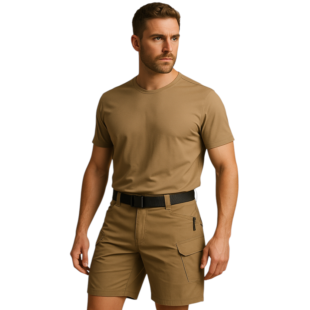 Heren cargo broek met sneldrogend materiaal en meerdere zakken, perfect voor outdoor activiteiten zoals wandelen, kamperen en vissen.