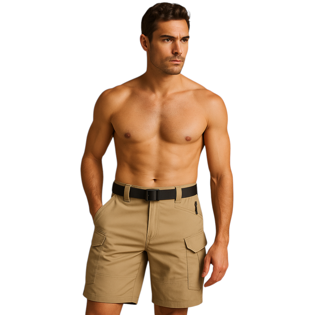 Heren cargo broek met sneldrogend materiaal en meerdere zakken, perfect voor outdoor activiteiten zoals wandelen, kamperen en vissen.