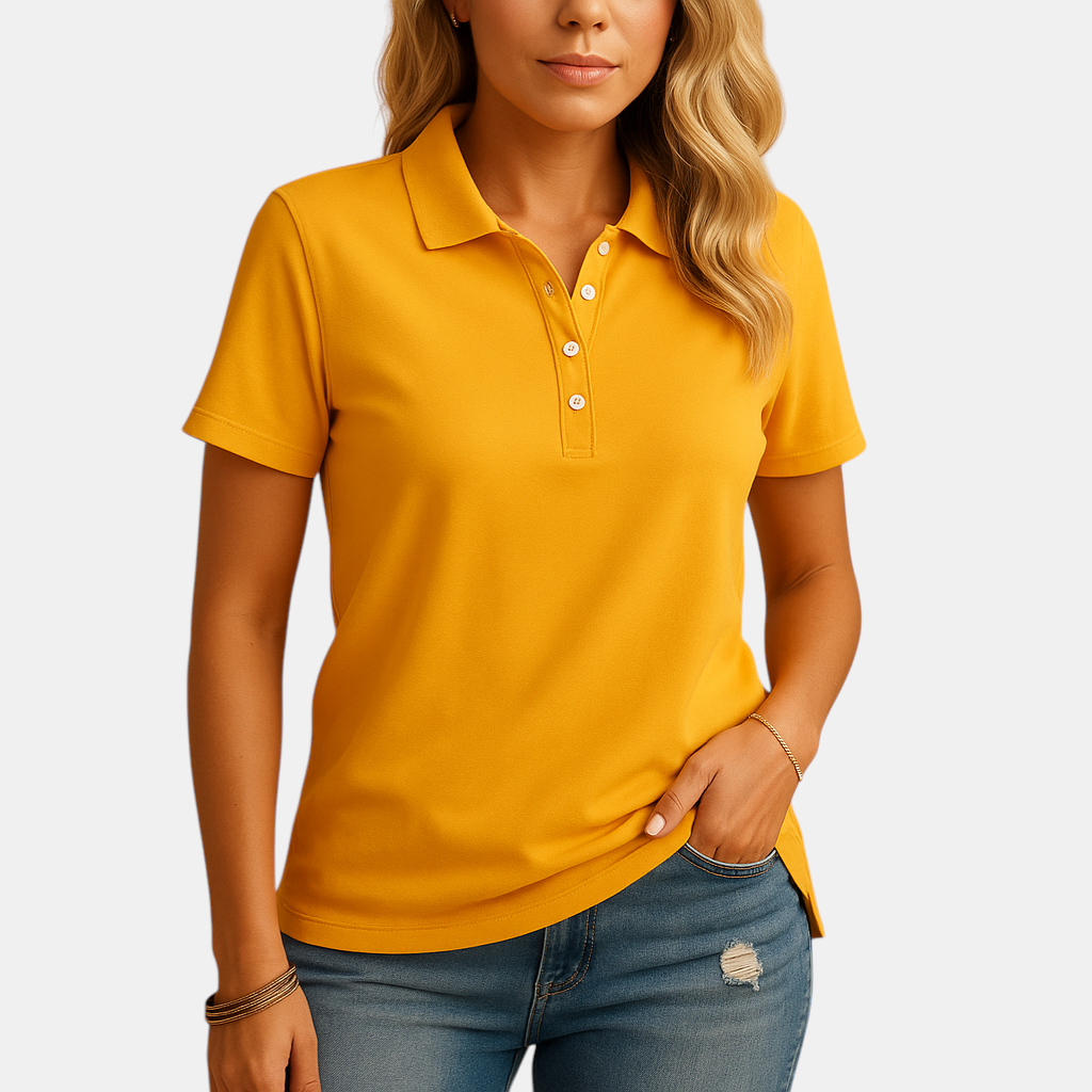 Stijlvol dames poloshirt in elegante pasvorm, perfect voor dagelijks gebruik en formele gelegenheden.