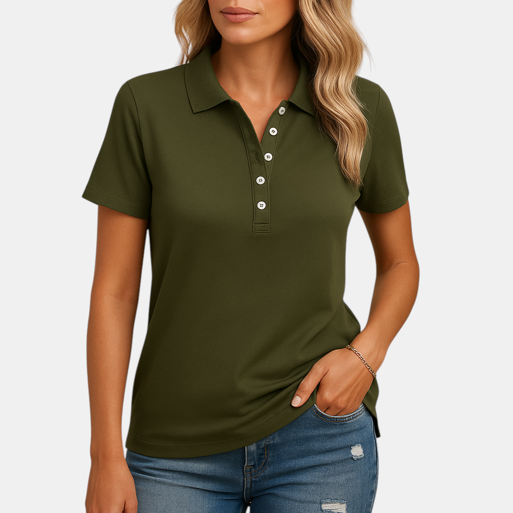 Stijlvol dames poloshirt in elegante pasvorm, perfect voor dagelijks gebruik en formele gelegenheden.