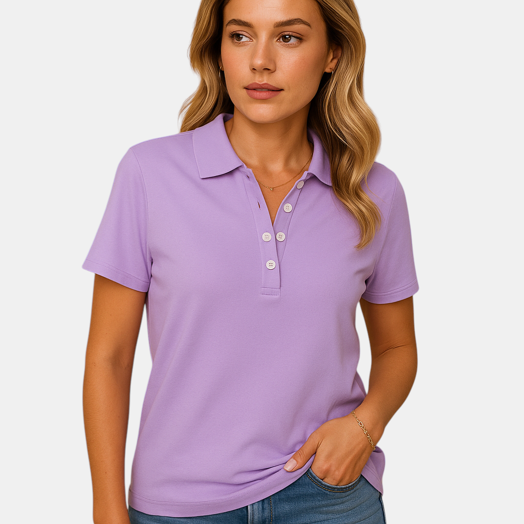 Stijlvol dames poloshirt in elegante pasvorm, perfect voor dagelijks gebruik en formele gelegenheden.