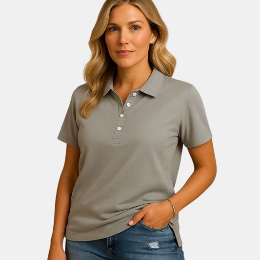 Stijlvol dames poloshirt in elegante pasvorm, perfect voor dagelijks gebruik en formele gelegenheden.