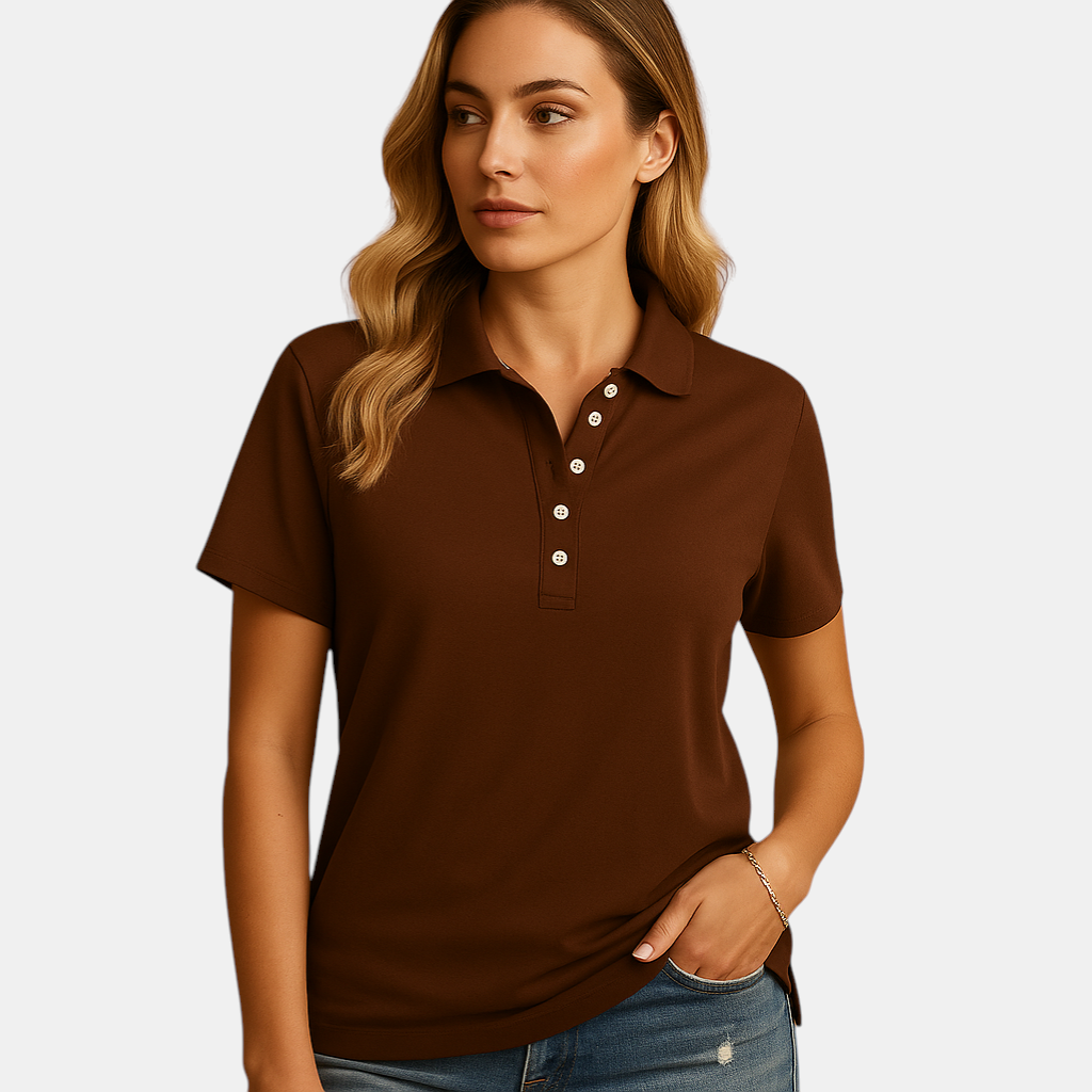 Stijlvol dames poloshirt in elegante pasvorm, perfect voor dagelijks gebruik en formele gelegenheden.