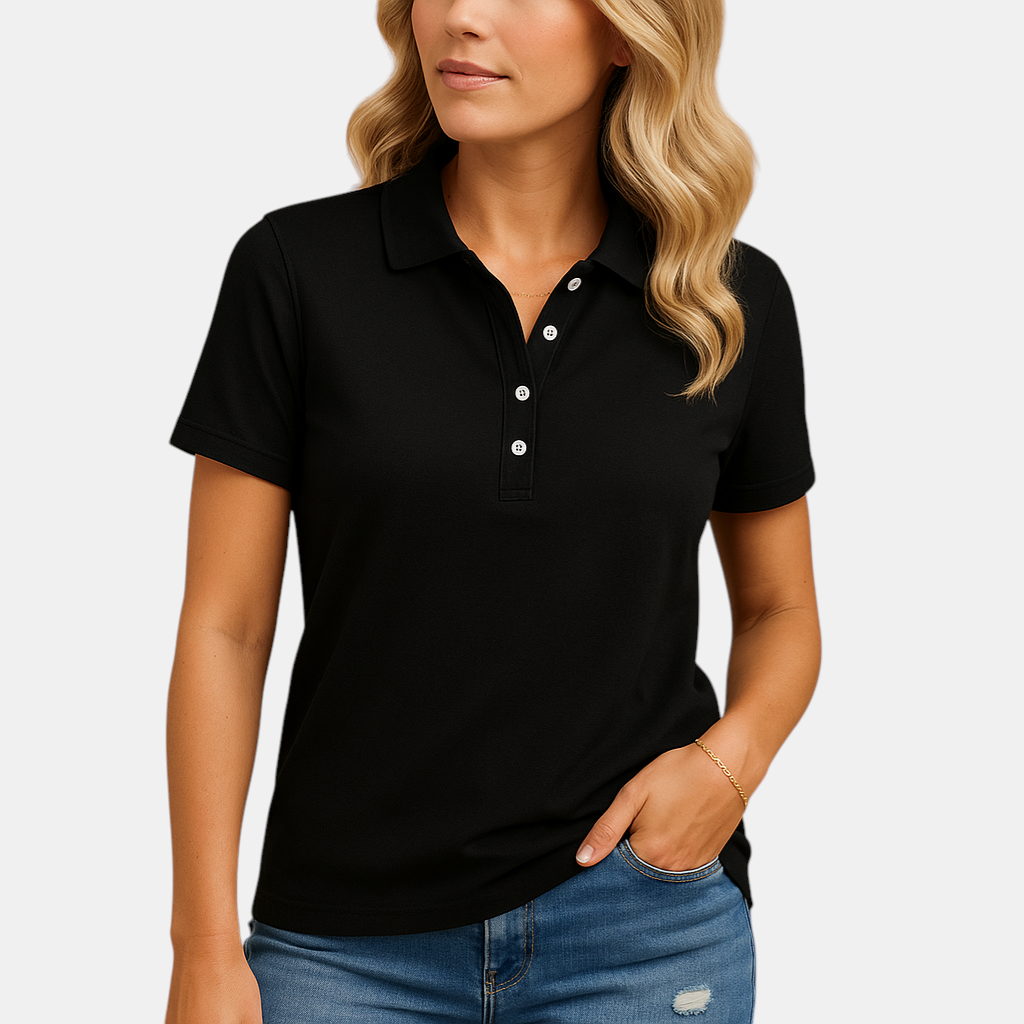 Stijlvol dames poloshirt in elegante pasvorm, perfect voor dagelijks gebruik en formele gelegenheden.