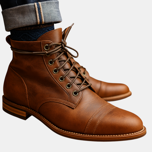 Stijlvolle warme herenlaarzen met hoog model, ideaal voor dagelijks gebruik of formele gelegenheden. Duurzaam en elegant design.