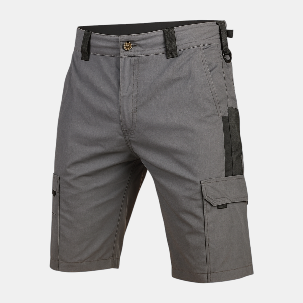 Tactische outdoor short voor heren met meerdere zakken, losvallende pasvorm en duurzaam ontwerp, perfect voor kamperen en outdooractiviteiten.