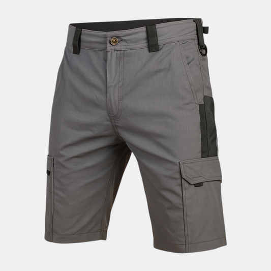 Tactische outdoor short voor heren met meerdere zakken, losvallende pasvorm en duurzaam ontwerp, perfect voor kamperen en outdooractiviteiten.