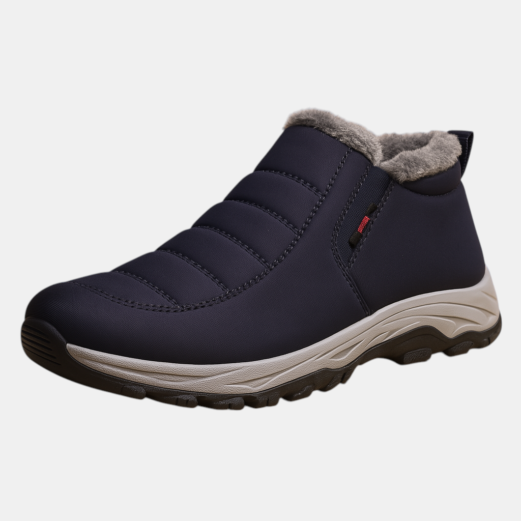Warme winterschoenen voor heren met pluche voering, slip-on sluiting en antislipzool – perfect voor koude winterdagen en dagelijks gebruik.