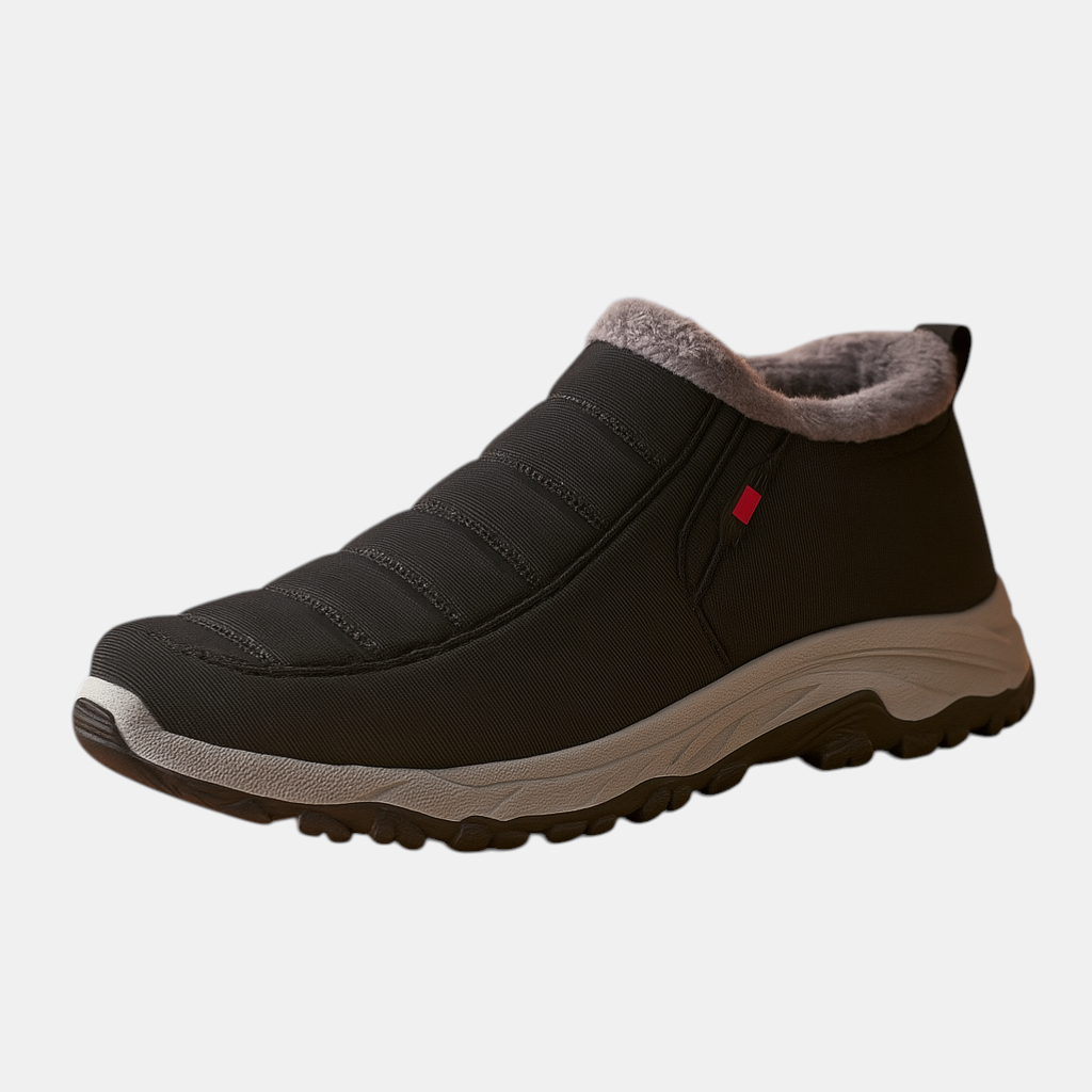 Warme winterschoenen voor heren met pluche voering, slip-on sluiting en antislipzool – perfect voor koude winterdagen en dagelijks gebruik.
