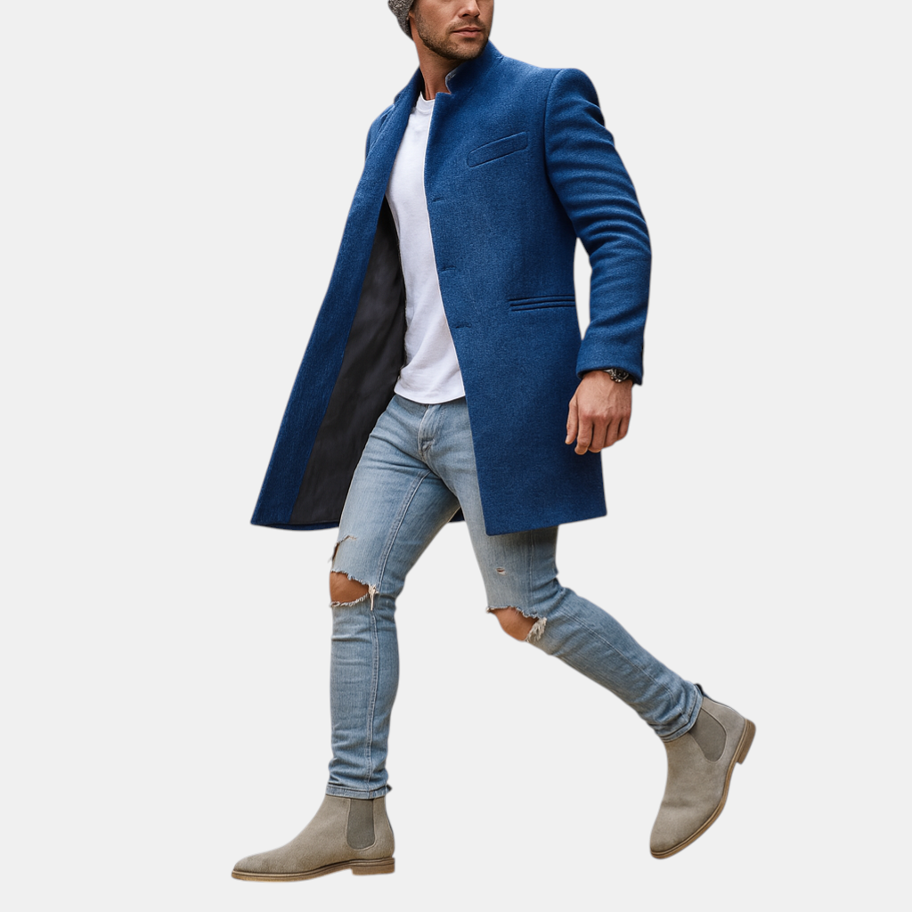 Warme wintermantel voor heren met casual snit, comfortabele pasvorm en voering, ideaal voor koude dagen en dagelijks gebruik.