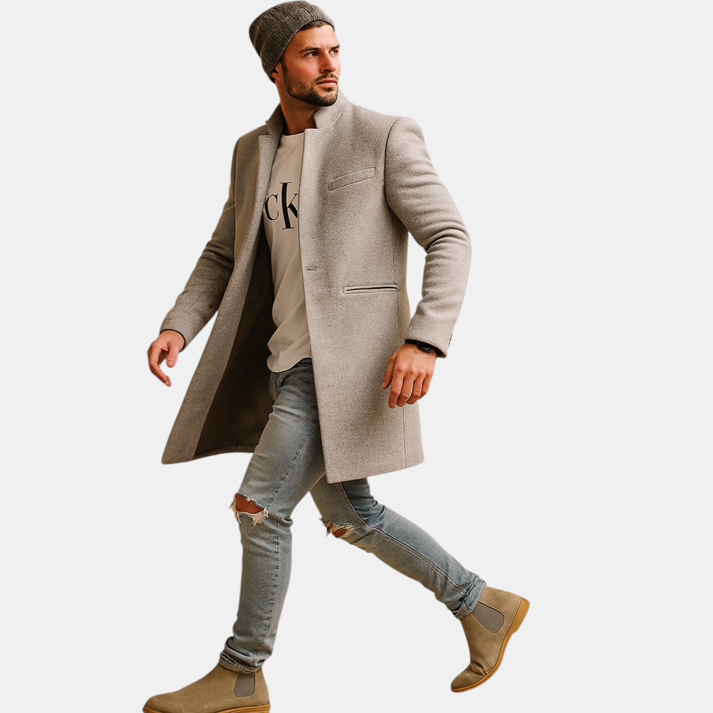 Warme wintermantel voor heren met casual snit, comfortabele pasvorm en voering, ideaal voor koude dagen en dagelijks gebruik.