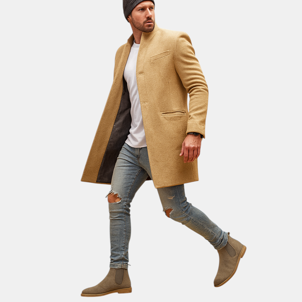 Warme wintermantel voor heren met casual snit, comfortabele pasvorm en voering, ideaal voor koude dagen en dagelijks gebruik.