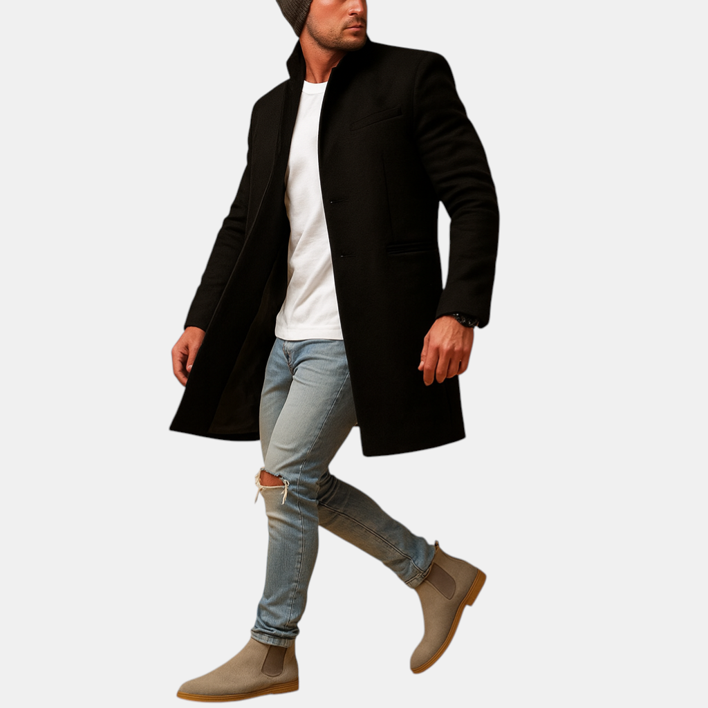 Warme wintermantel voor heren met casual snit, comfortabele pasvorm en voering, ideaal voor koude dagen en dagelijks gebruik.