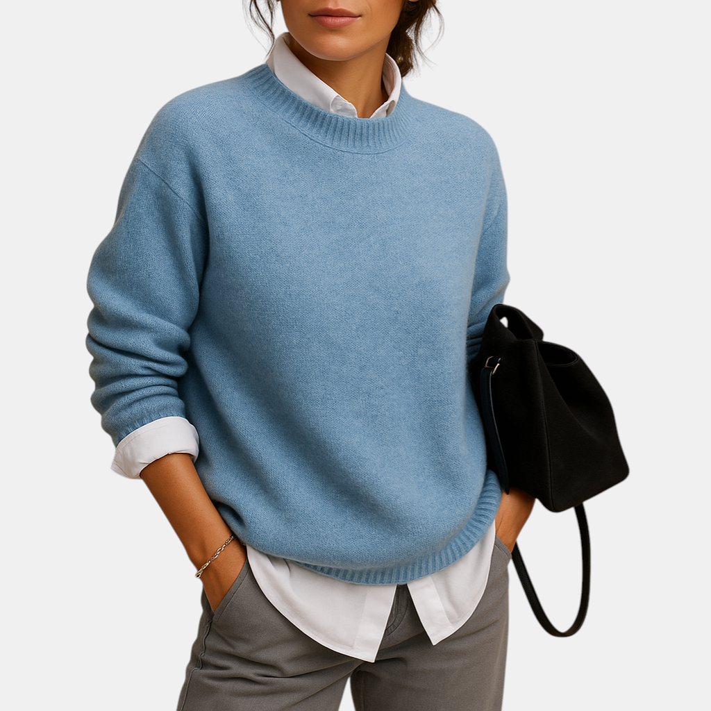 Wollen damestrui met verfijnde snit en zachte structuur, geschikt voor casual en formele outfits in zwart, beige of taupe