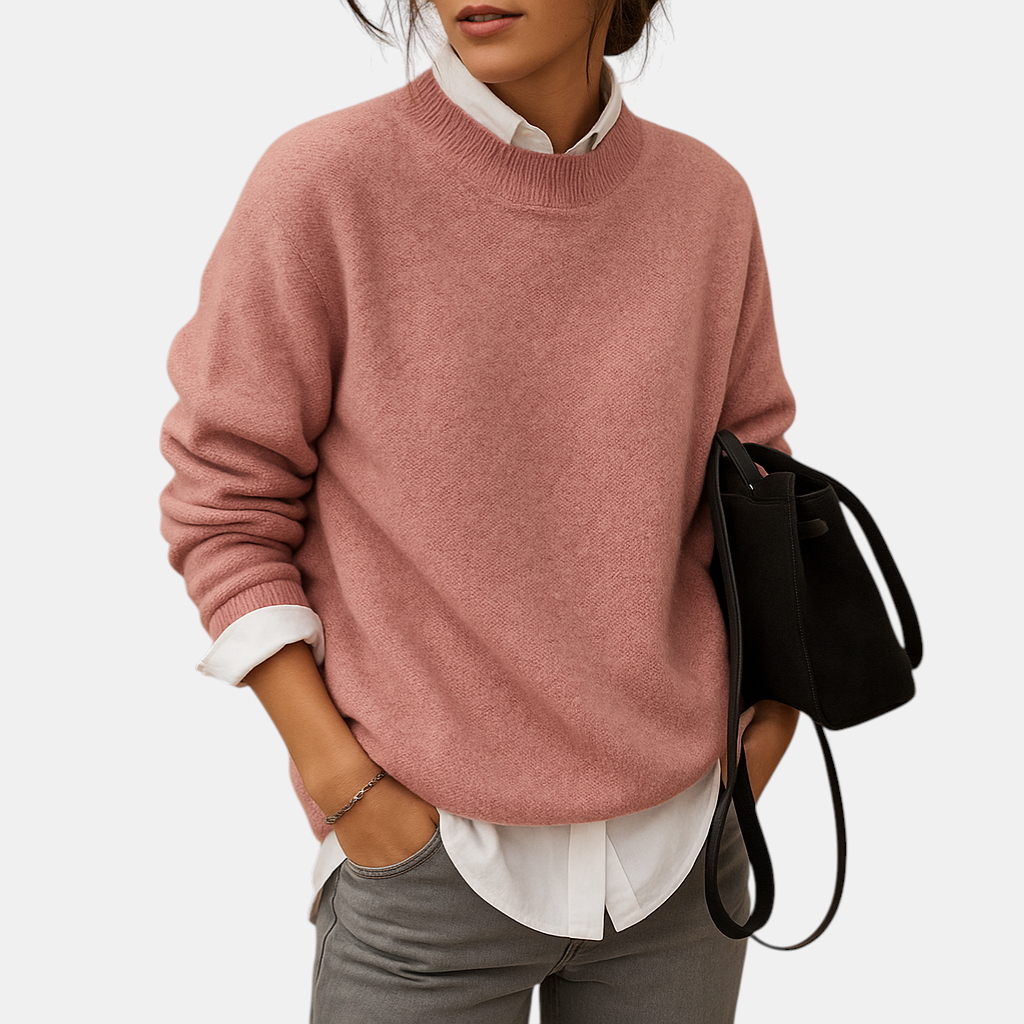Wollen damestrui met verfijnde snit en zachte structuur, geschikt voor casual en formele outfits in zwart, beige of taupe