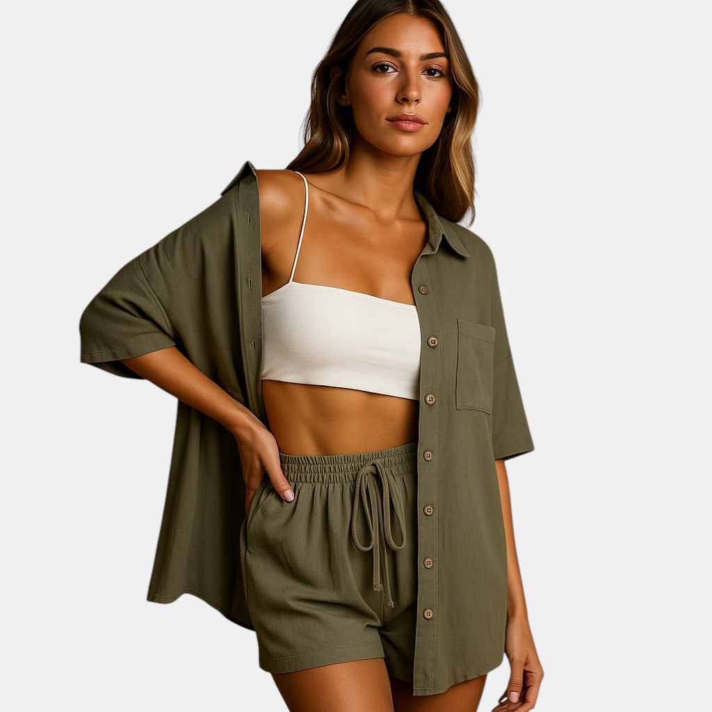 Luxueuze tweedelige zomerset voor dames in elegante stijl