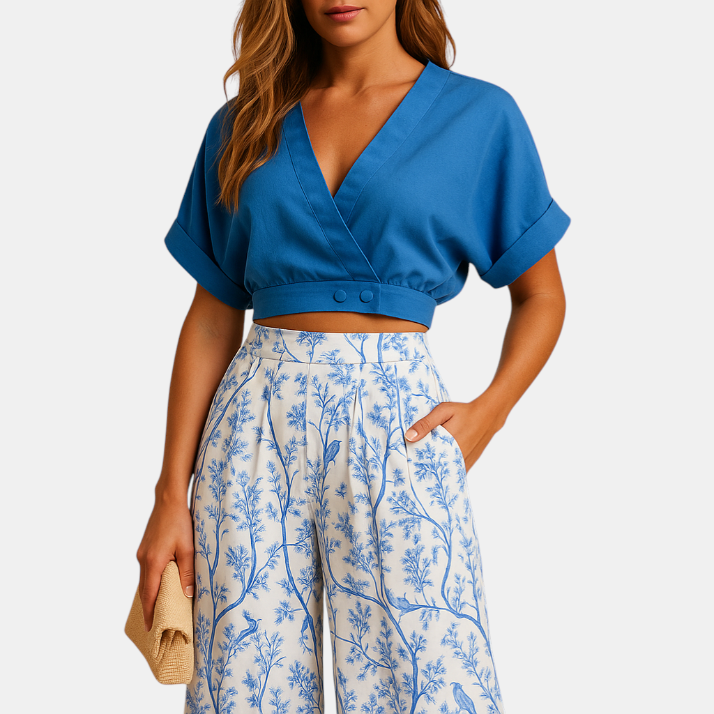 Experience the comfort and elegance of Naleya Bloemenwonder's wide-leg bloom print pants