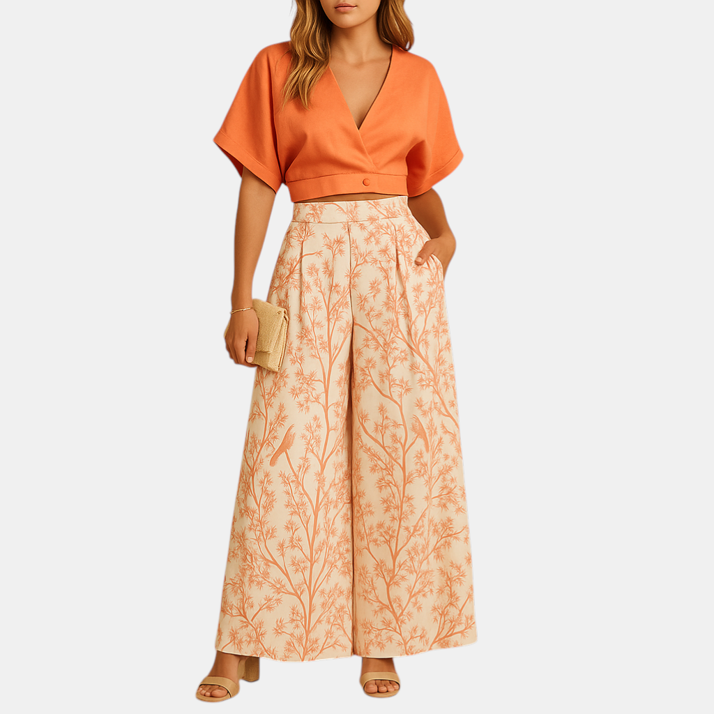 Elevate your style with this wide-leg bloom print pants from the Naleya Bloemenwonder collection