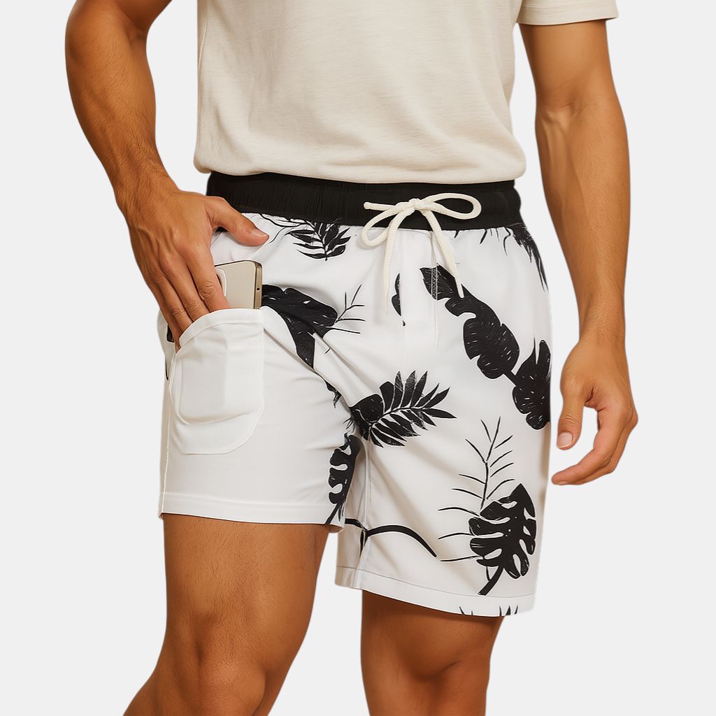 Premium men's swim trunks with advanced moisture-wicking fabric for a refreshing summer.