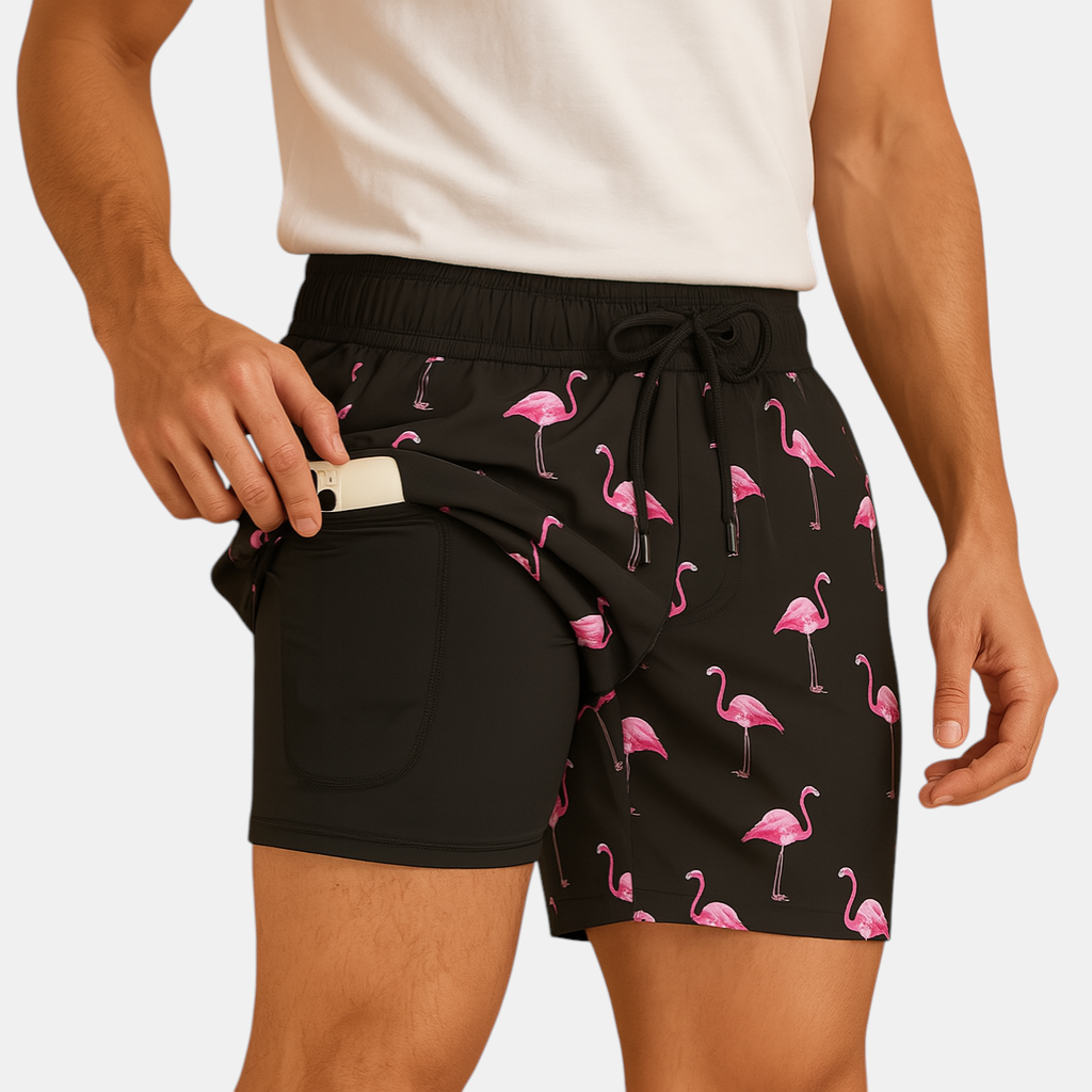 High-performance men's swim shorts with quick-drying material for summer sports and beach life.